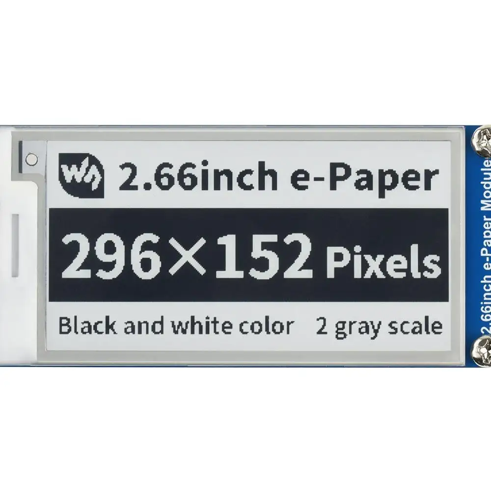 Waveshare 2.66inch E-Paper E-Ink Display Module Black White 2 Colors Support Partial Refresh for Price tags Shelf Labels