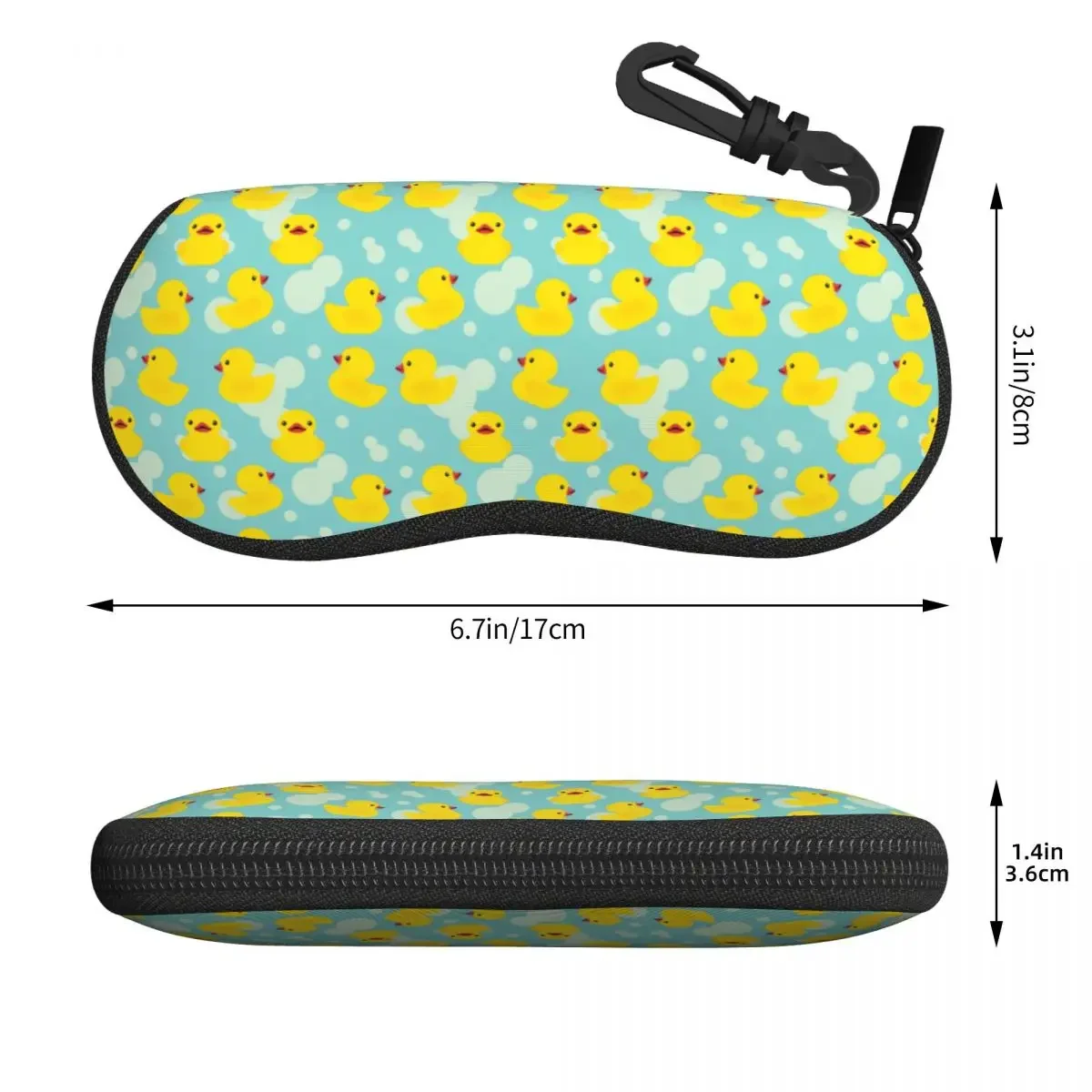 Custom Cute Shower Yellow Bathtime Rubber Ducks Shell Glasses Case Unisex Travel Eyeglasses Case Sunglasses Protector Box