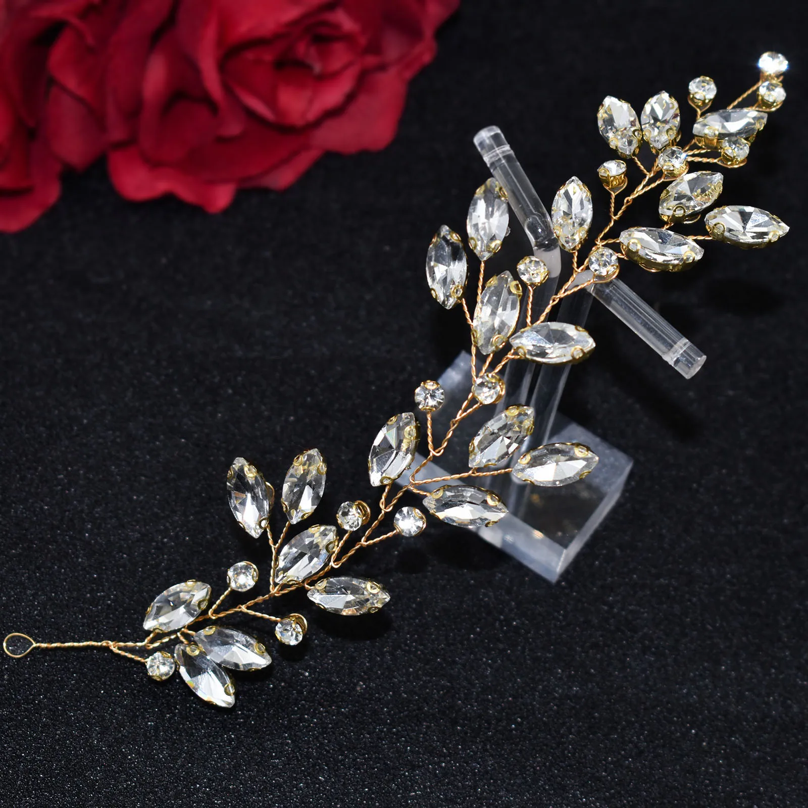 A482 Handmade Wedding Headdress Rhinestone Bridal Hairband Luxury Hair Accessories Crystal Bride Headpiece Fascinators Tiara