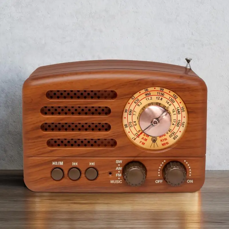 جديد كلاسيكي ريترو FM AM سطح المكتب راديو استقبال قابلة للشحن المحمولة MP3 أجهزة الراديو ستيريو 3 واط سمّاعات بلوتوث AUX USB
