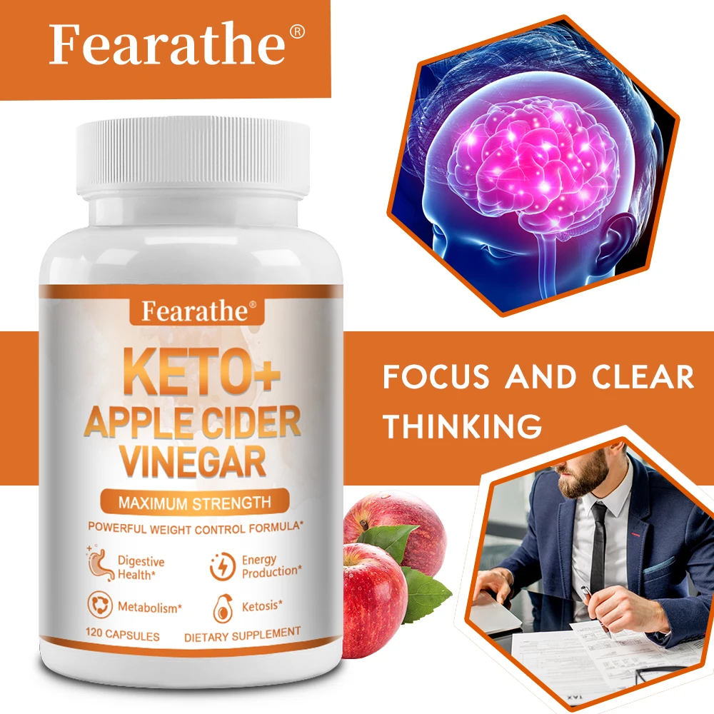 Keto + Apple Cider Vinegar Capsules - Energy and Focus, Metabolism, Digestion, Immunity, Powerful Cleansing and Detoxification