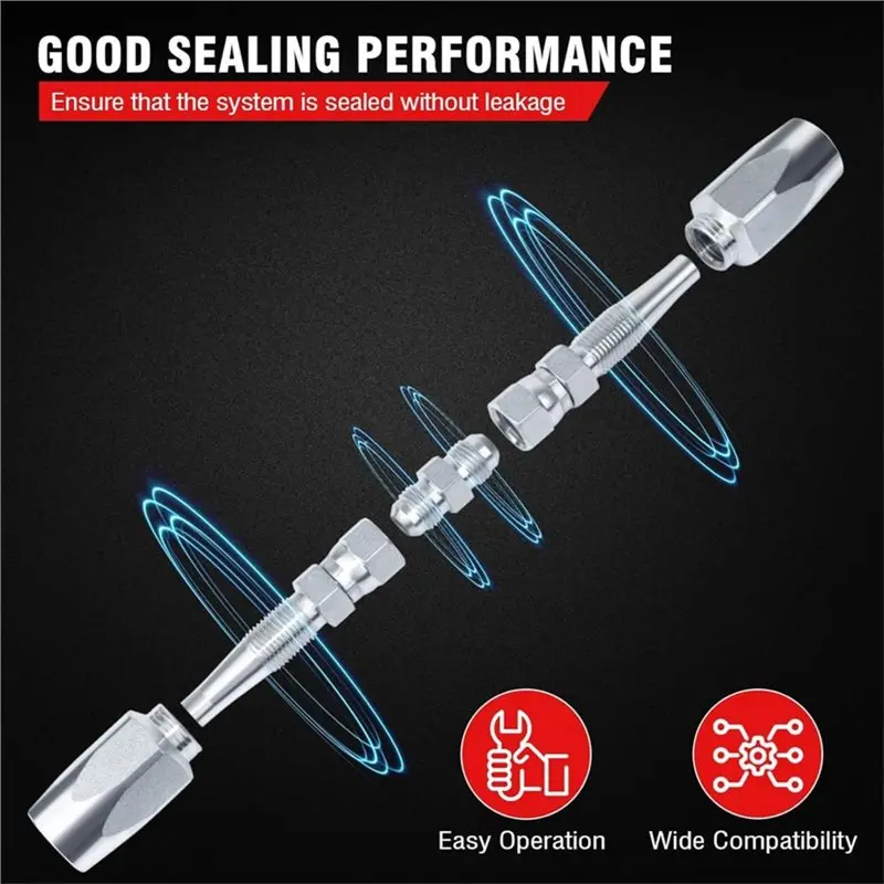 DT15 Hydraulic Hose Repair Kit 5PCS, Reusable 1/4