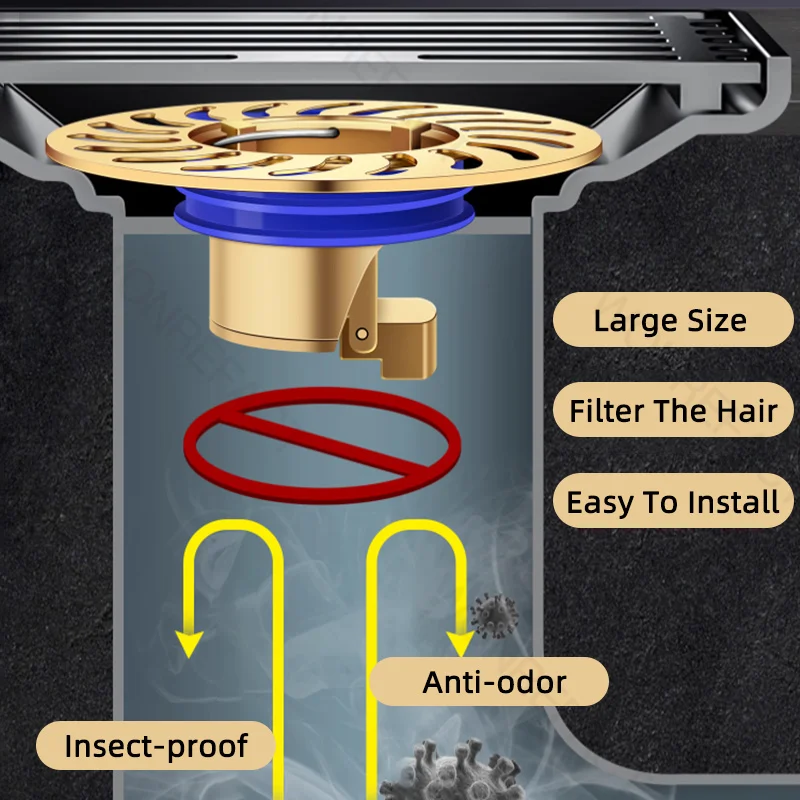 キッチンとバスルーム用の排水カバー,キッチン用のユニバーサル排水カバー,バスルームフィルター,防臭,ヘアリッピング,排水可能,大きいサイズ