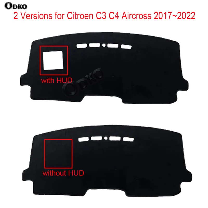 Auto Car Dashboard Cover Dash Mat Carpet Cape For Citroen C3 C4 Aircross 2017~2022  LHD RHD Console Protector Sun-Shade view 2