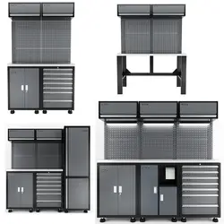 Storage Garage Cabinet Heavy-Duty Metal Combined Tool Cabinet Workstation Mobile Tool Trolley Workbench For Efficient Storage