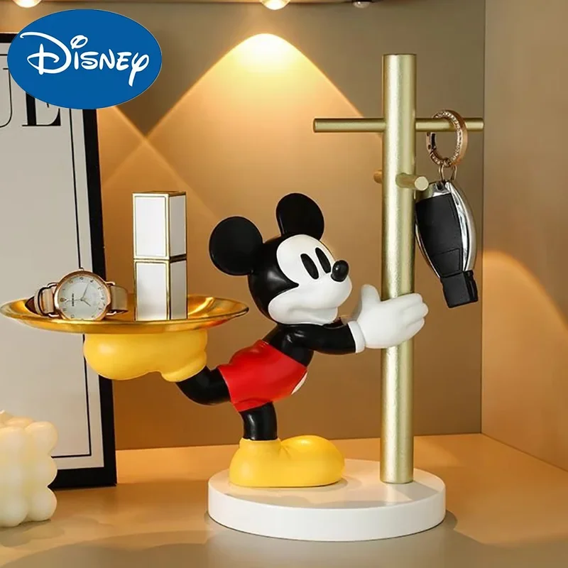 26cm Mickey Mouse Tray Figure Anime Foyer Storage Living Room Decorations Model Collection Figurine Home Disney Ornament Toys