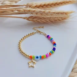KKBEAD Star Charm Bracelets for Women Boho Evil Eye Bracelet Jewelry Gift for Friends Y2K Accessories