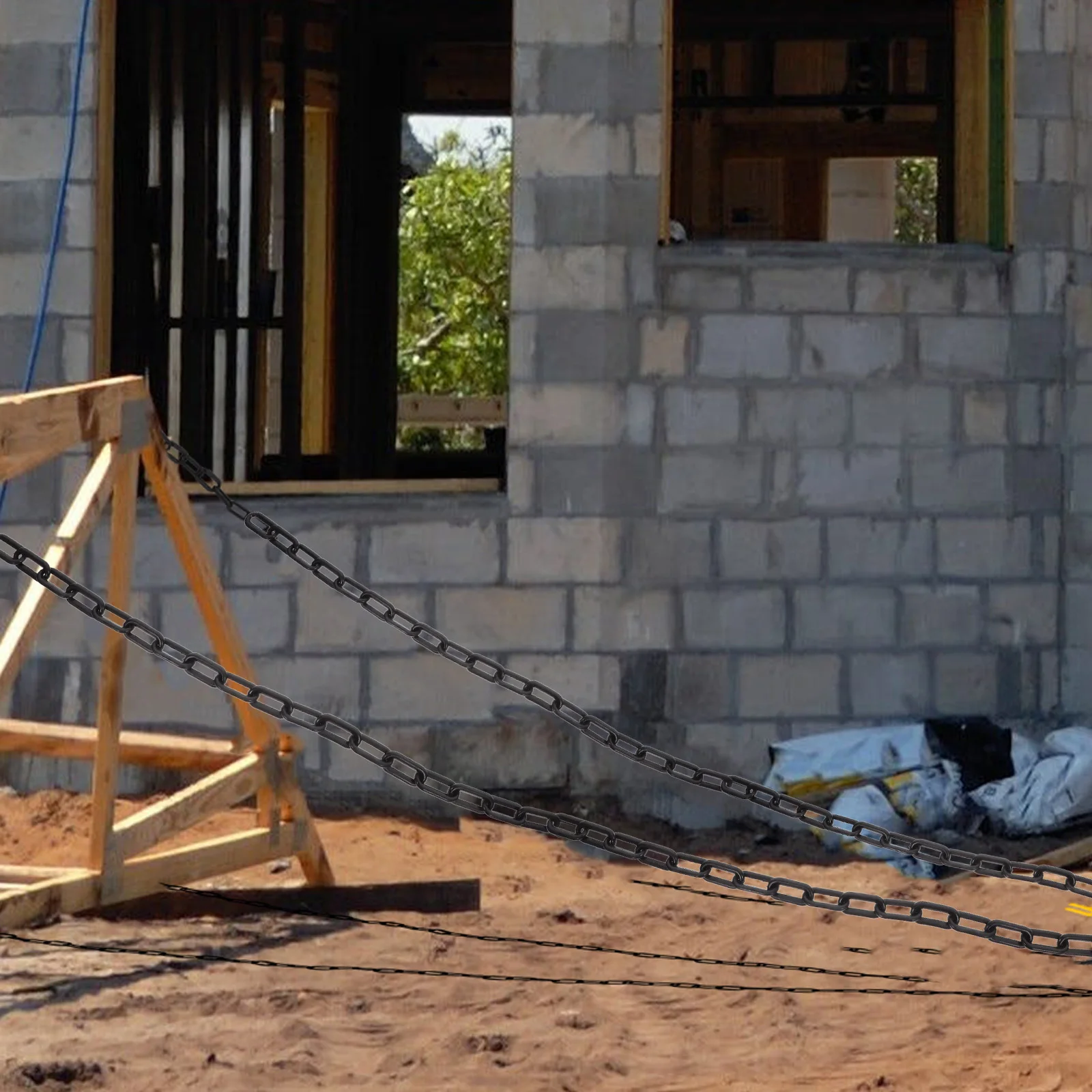 Crowd Control Chain Safety Barrier Link Plastic Warning Color Flexible Parking Lot Chain Barrier Plastic Chains