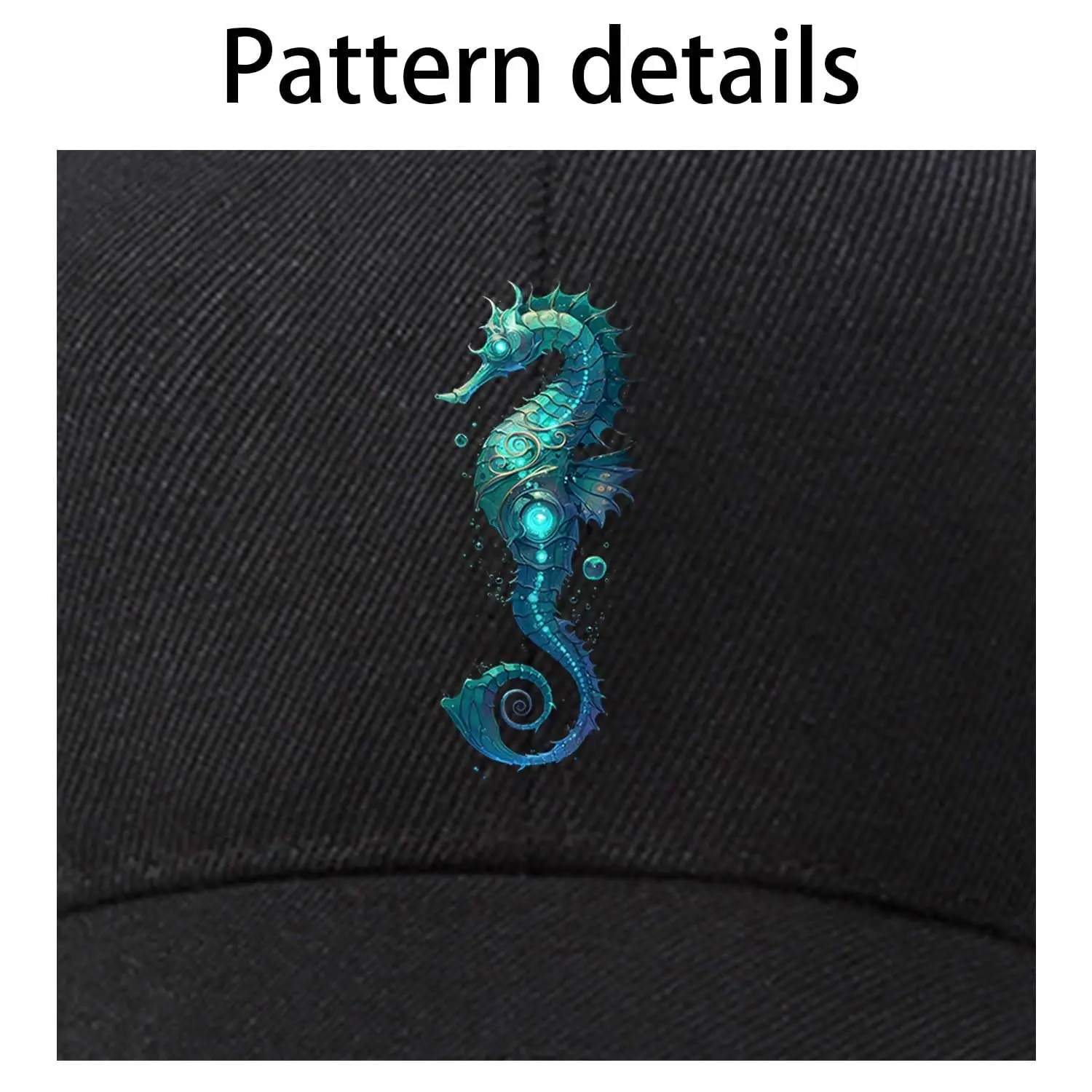 Seahorse-Boné bonito para o pai, chapéu unisex do algodão, chapéu liso clássico