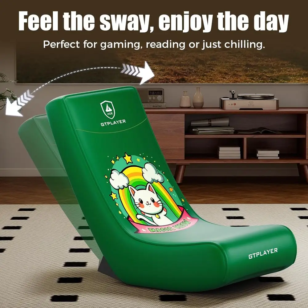 Cadeira de Jogo Compacta e Leve Green Cat com Limitador de Ângulo