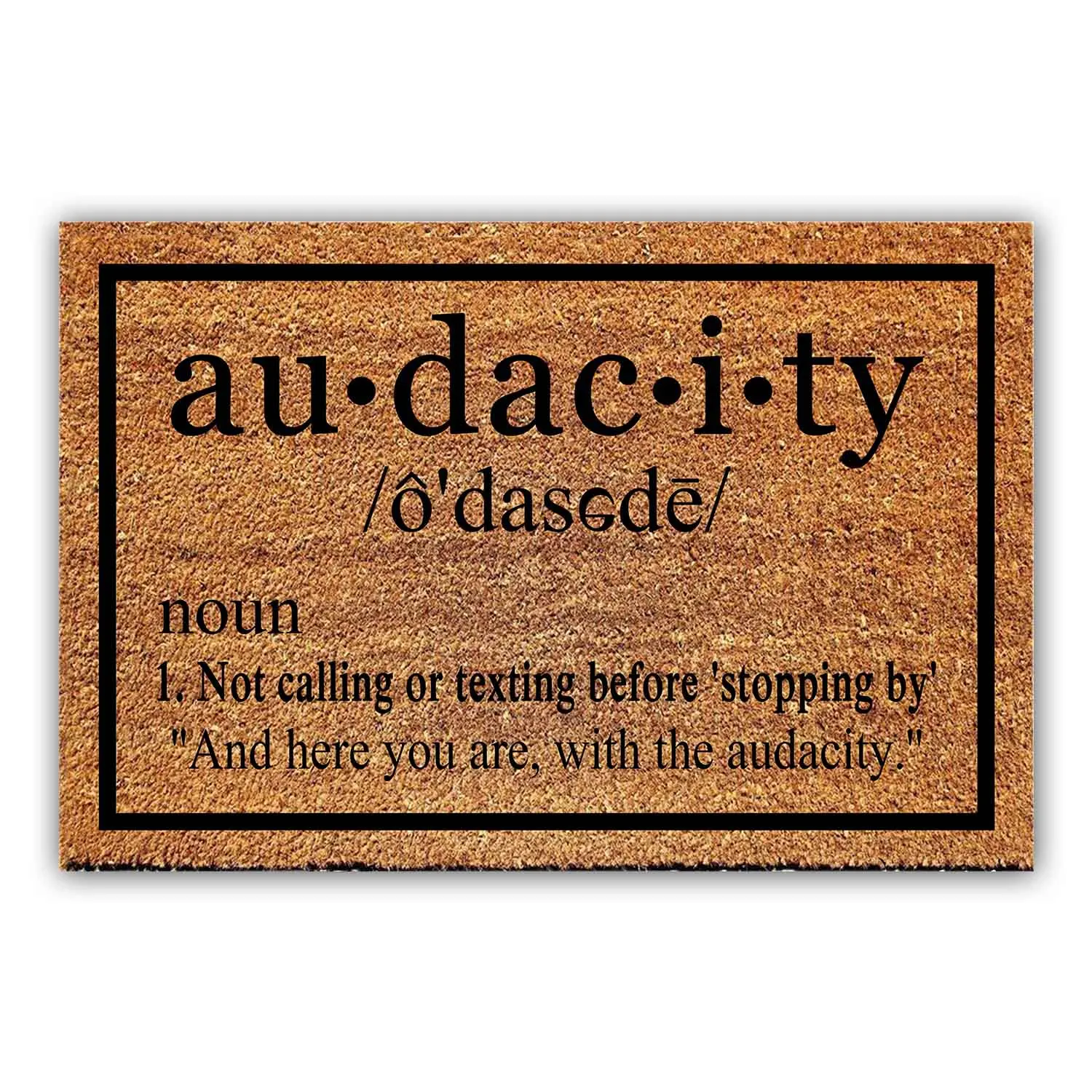 

Funny Coir Doormat Audacity Definition Welcome Front Porch Decor Doormat For The Entrance Way Personalized Rugs with Heavy-Duty