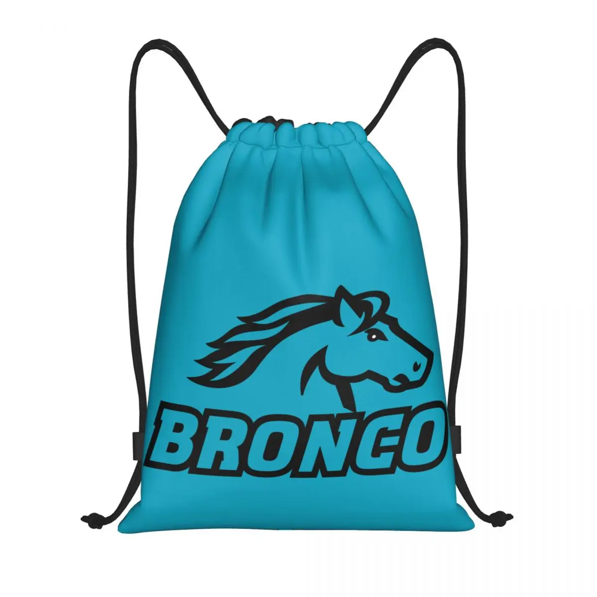 Bronco Portable Drawstring Backpack Storage Bags Outdoor Sports Traveling Gym Yoga