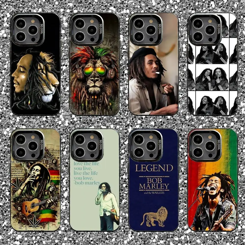 

Jamaica Bob M-Marley Lion Phone Case For iPhone 16,15,14,13,12,11,Pro,XS,Max,Plus,Mini,SE Black Candy Matte Shockproof Cover