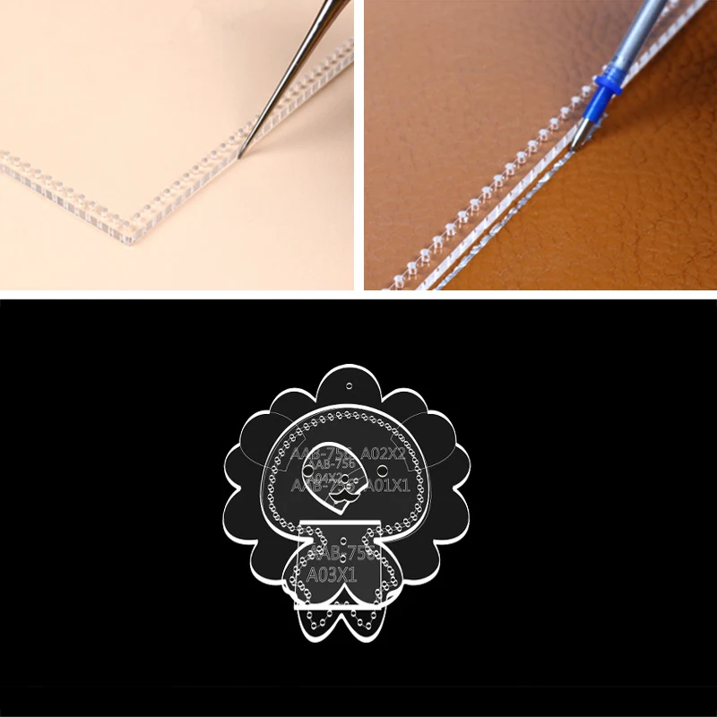 YOMDID Keychain Making Acrylic Template DIY Cartoon Bear Pendant Leather Stencils Decoration Handcraft Leathercraft Supplies