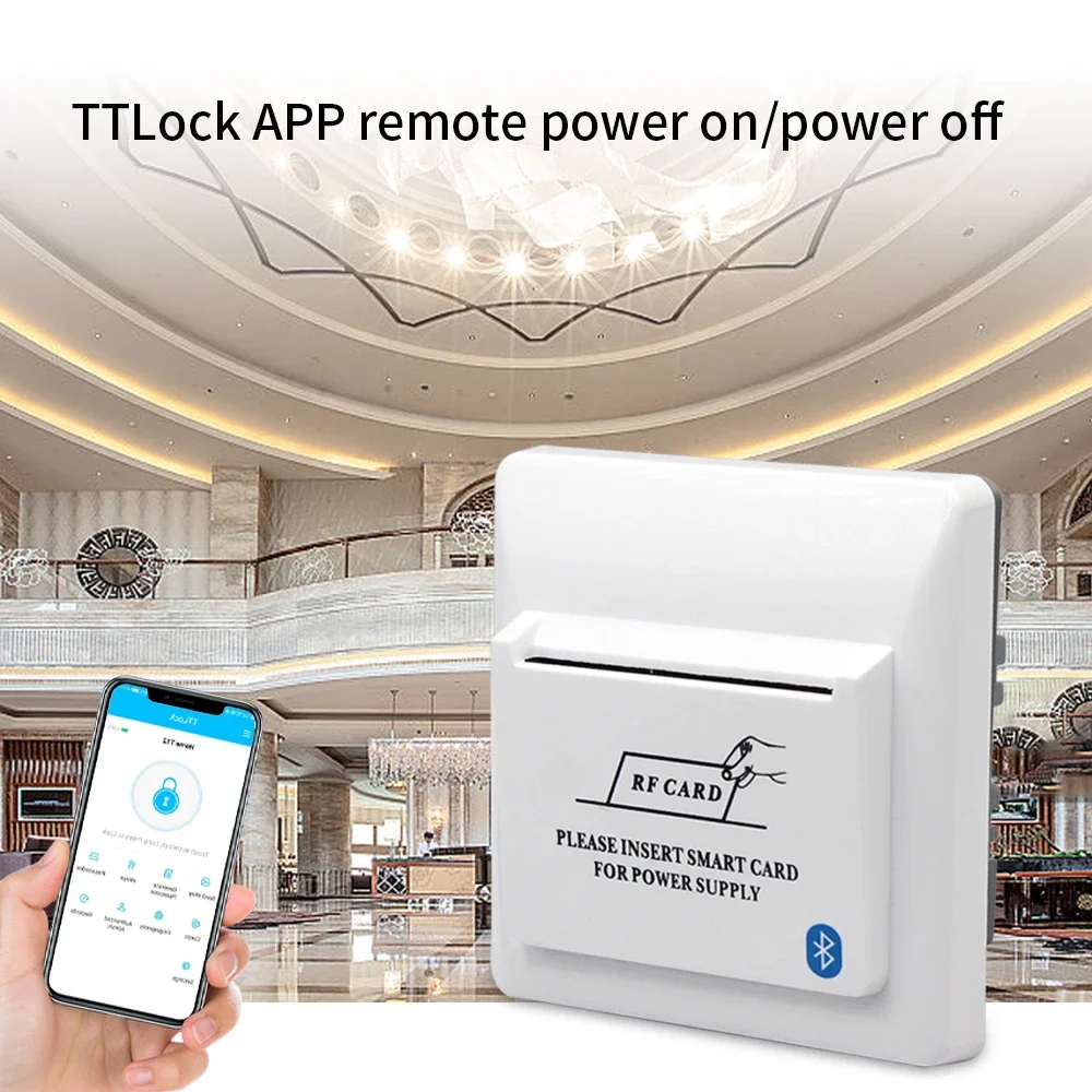 2.4G TTLOCK Power Saver TTHotel Energy Saving Switch RFID 13.56Mhz Card App Remote Control Energy Saver for Hotel Apartment B&B