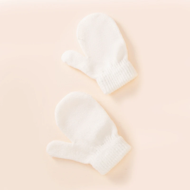 

RIRI Winter Warm Baby Solid Color Hat Gloves Set Fur Ball Beanies Cap Mitten Kit Children Girls Boys Knitted Hemming Hat