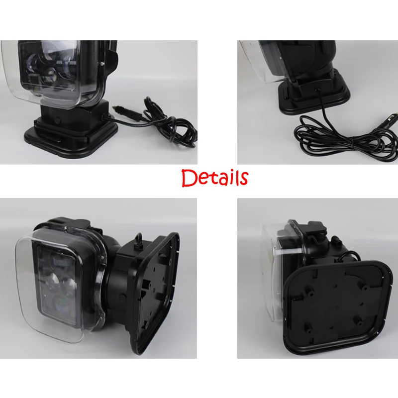 OVOVS 60W 7 Inch 360 Degree Wireless Remote Control Led Spotlight Marine Search Light 12/24v For Truck Off-Road 4x4 Boat