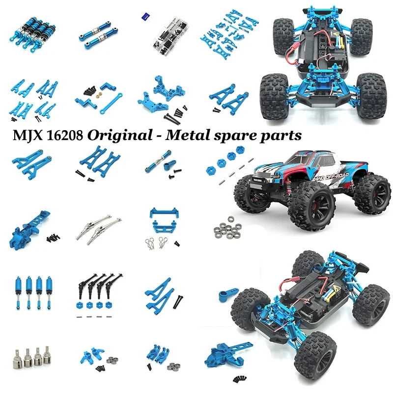 Mjx Hyper Go 16207 16208 16209 16210 Metal Front and Rear Suspension Arm Steering Cup Link Rod Set 1/16 RC Car Upgrade Parts