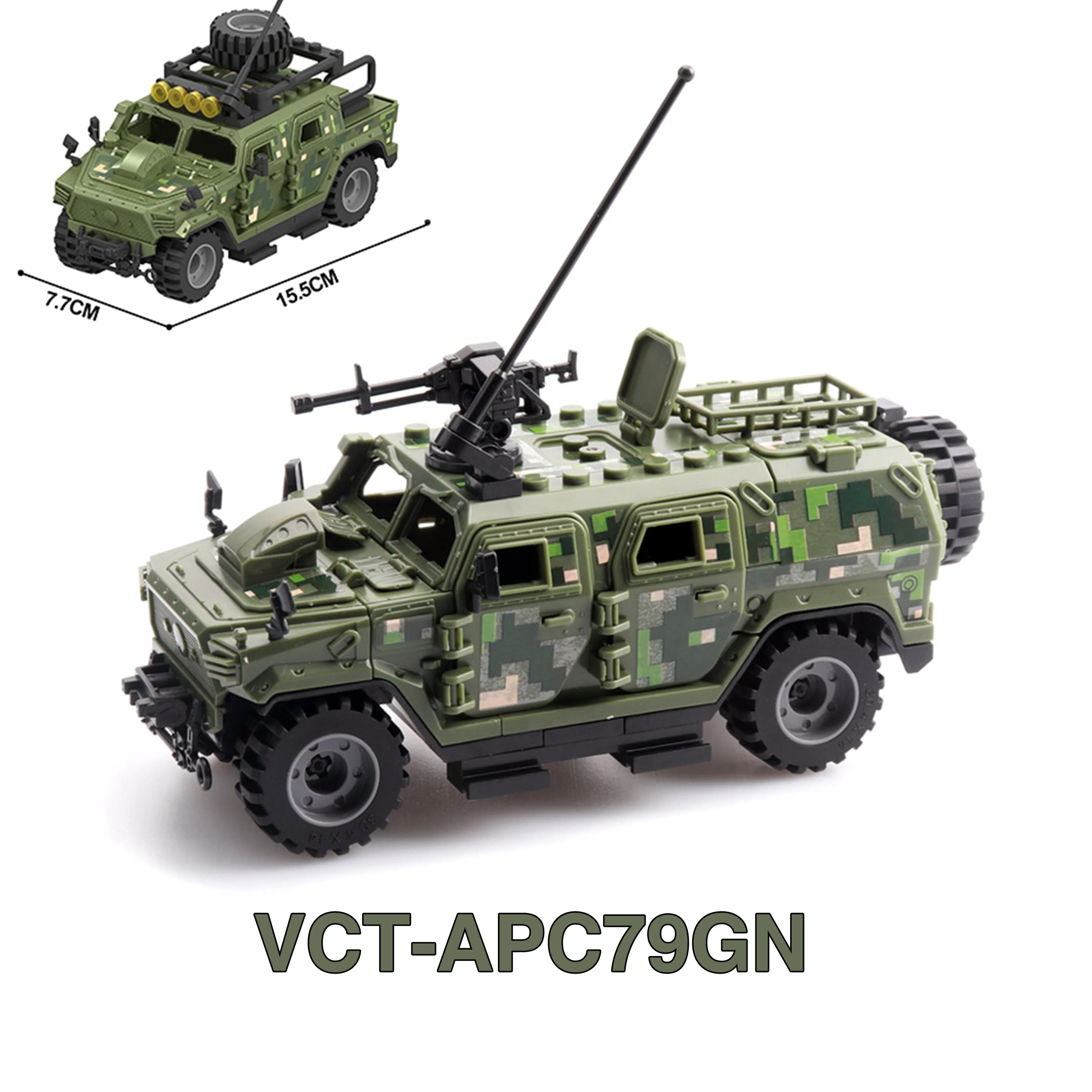 Militaire gepantserde Hummer Stryker tankwagen VS Rusland leger moderne oorlog soldaat wapens model bouwstenen steen kinderen kinderspeelgoed - afbeelding 1