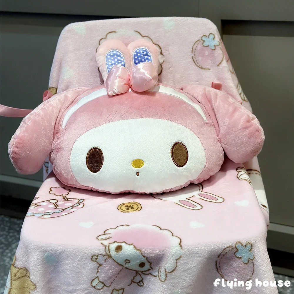 Sanrio Comfortable My Melody Cushion Blanket Soft Cuddly Throw Pillow Back Cushion Sofa Bed Warm Blanket Nap Xmas Gifts Girl