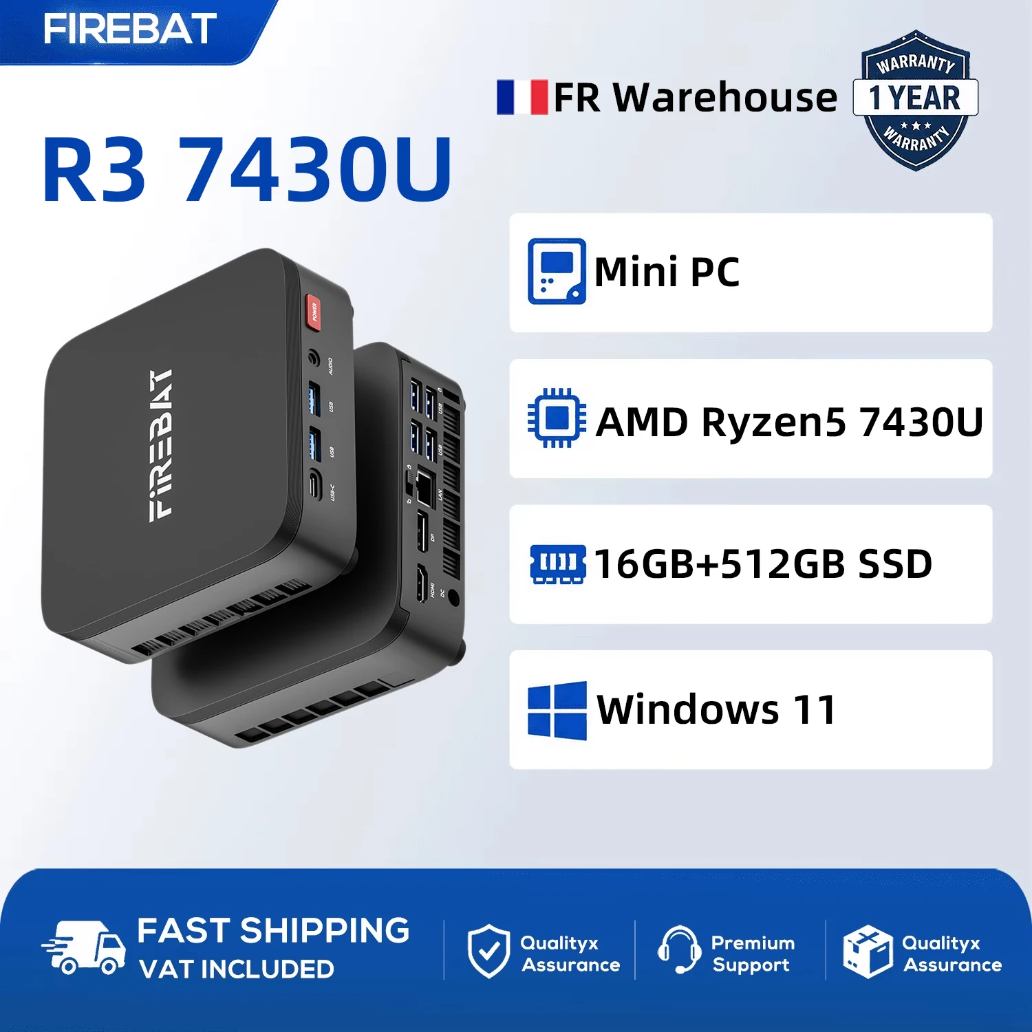 Mini PC Firebat R3 Ryzen 5 16GB 512GB