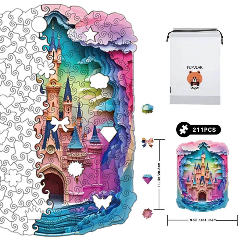 

Замок-пазл, игрушка специальной формы, деревянная декомпрессионная головоломка, развивающие игрушки, головоломки, игрушки для праздничных подарков для девочек