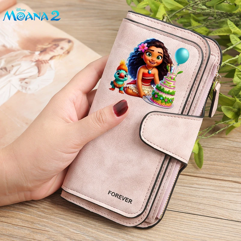 

Moana Women's Wallet Disney Cartoon Anime Purse Girls' Fashion Premium Large Capacity Multi Functional Card Bag Zero Wallet Gift