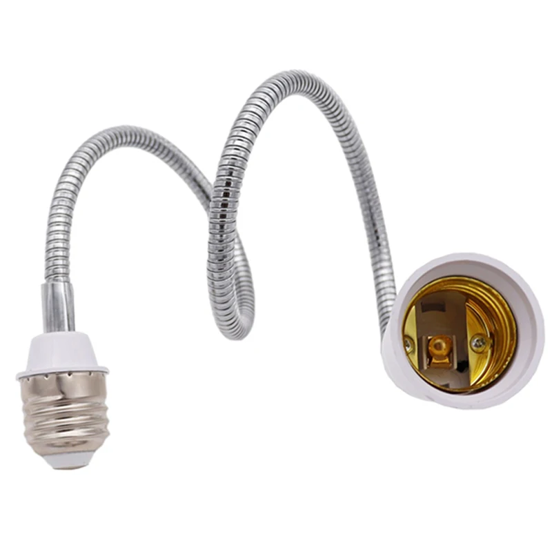 1pcs Universal E27 to E27 Lengthened Lamp Holder Tube LED Light Extension Bulb BaseLamp Head Socket Conversion Black White 18cm