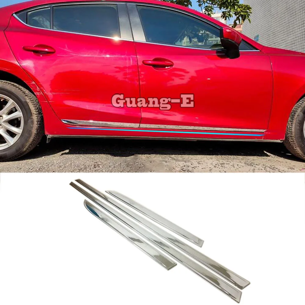 

For Mazda 3 Axela M3 2014 2015 2016 2017 2018 2019 Car Styling Side Door Body Trim Strip Molding Stream Lamp Panel Bumper Hoods
