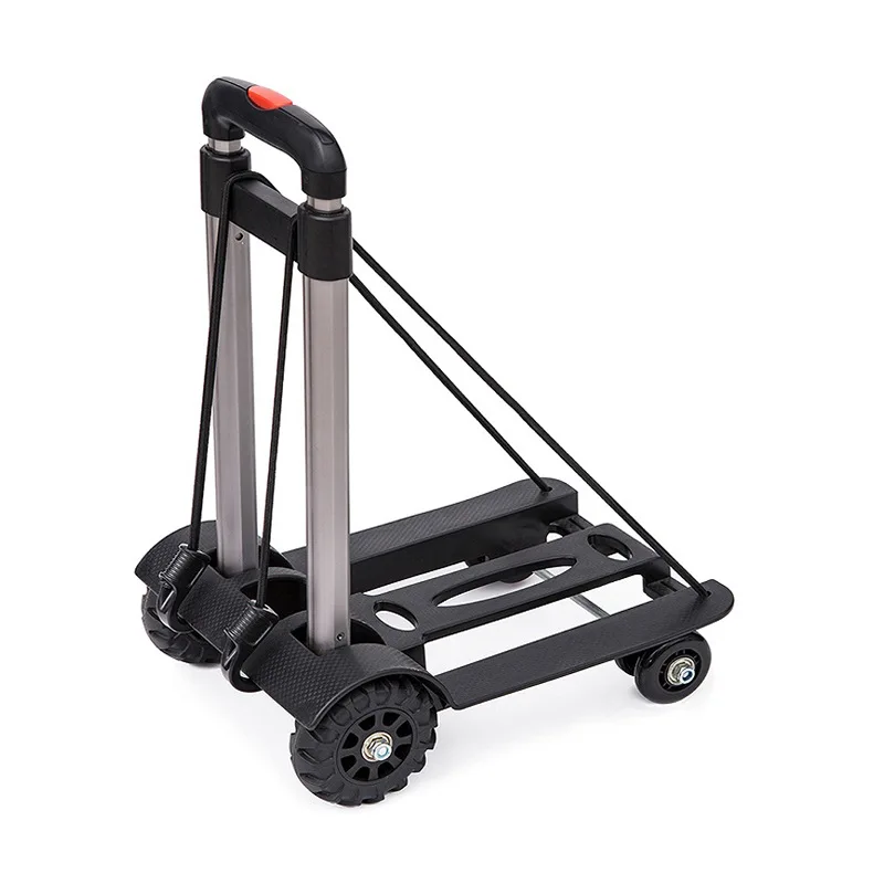 

Folding Portable Mini Shopping Trolley Family Travel Shopping Small Case Cart Collapsible Storage Baskets with Elastic Bandages