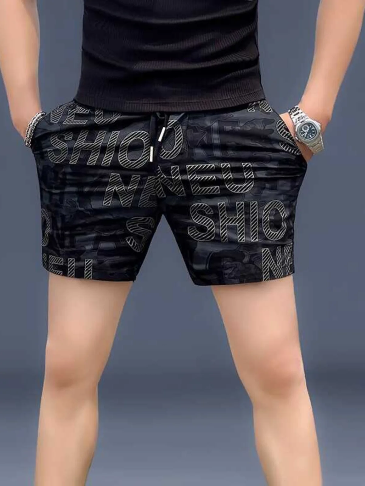 

Men's Summer orts Breathable Outdoor Beachwear Casual Pants Printed Trendy Outdoor orts Middle Waist Slim Fit orts