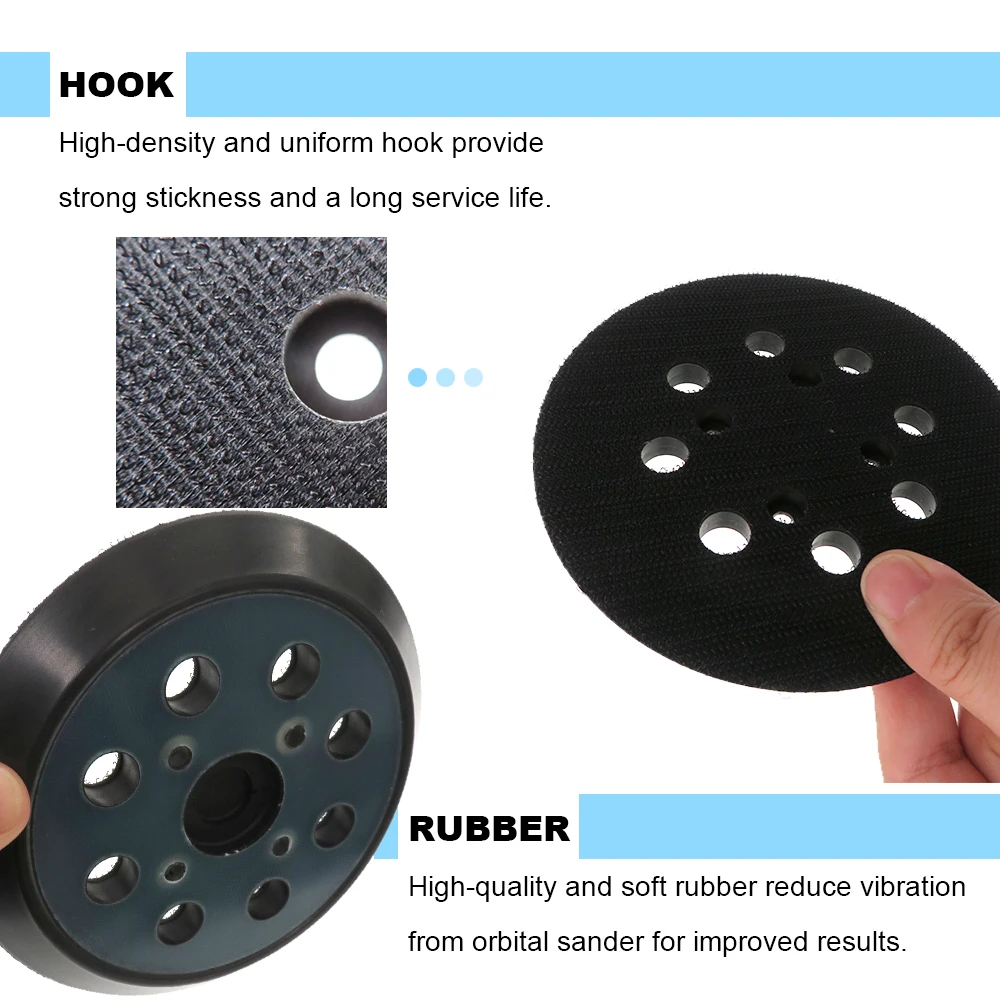 5 Inch 8 Holes Replacement Sanding Pads 5 Universal Hook and Loop Sander Pad Orbital Backing Plates for Ryobi 030157001018