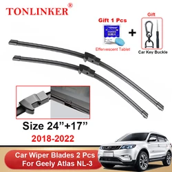 TONLINKER Wiper Blades For Geely Atlas NL-3 2018 2019 2020 2021 2022 Car Accessories Front Windscreen Wiper Blade Brushes Cutter