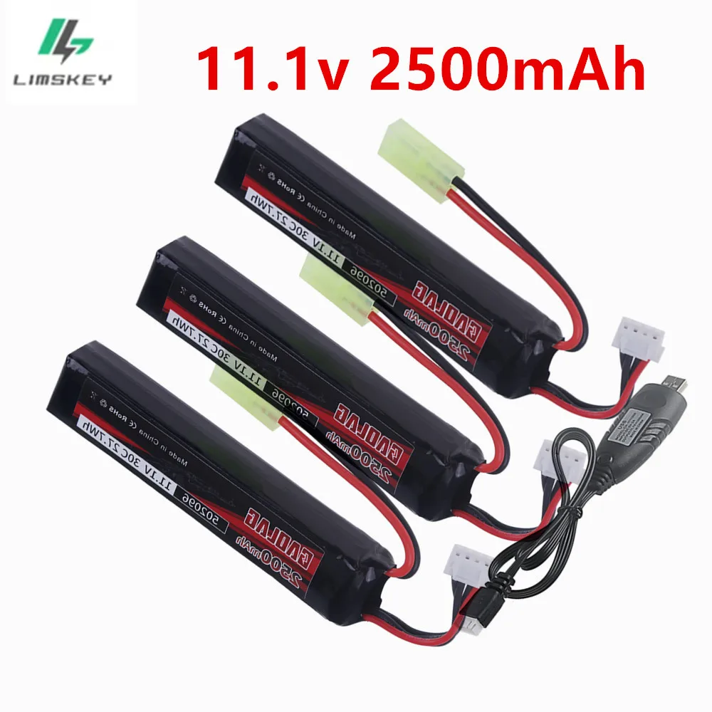11.1V 2500mah 502096 Lipo Battery For RC toy Electric water gun Parts 11.1v high capacity lithium polymer battery