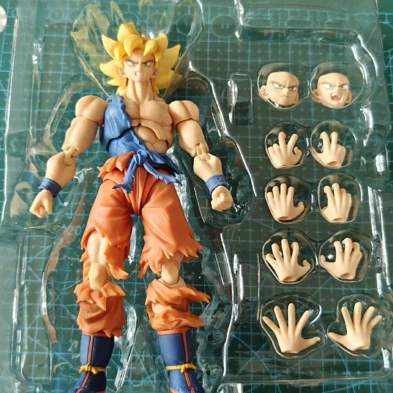 Originele Bandai Shf Anime Dragon Ball Pvc Actiefiguur-Super Saiyan Son Goku Krijger Ontwaken Ver Figuur Verzamelen Kids Cadeau