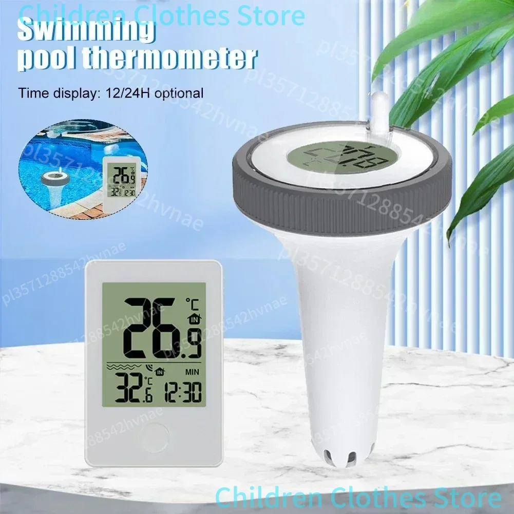 Thermomètre de piscine numérique flottant sans fil thermomètre de piscine extérieure piscine bain eau spas Aquariums horloge à distance