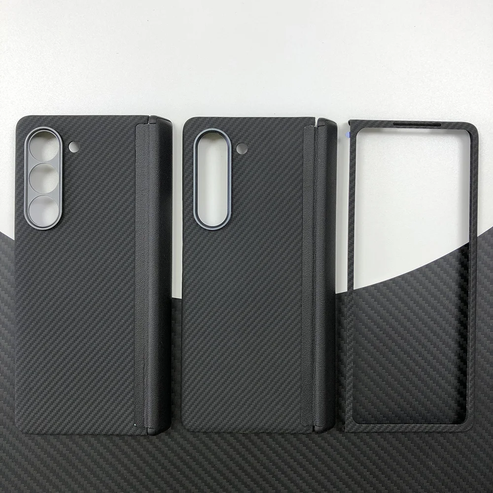 Black case for SAMSUNG Galaxy Z Fold5 f5 Kevlar Aramid Carbon Fiber ightweight Non-Slip lightweight Magnetic Wireless charging