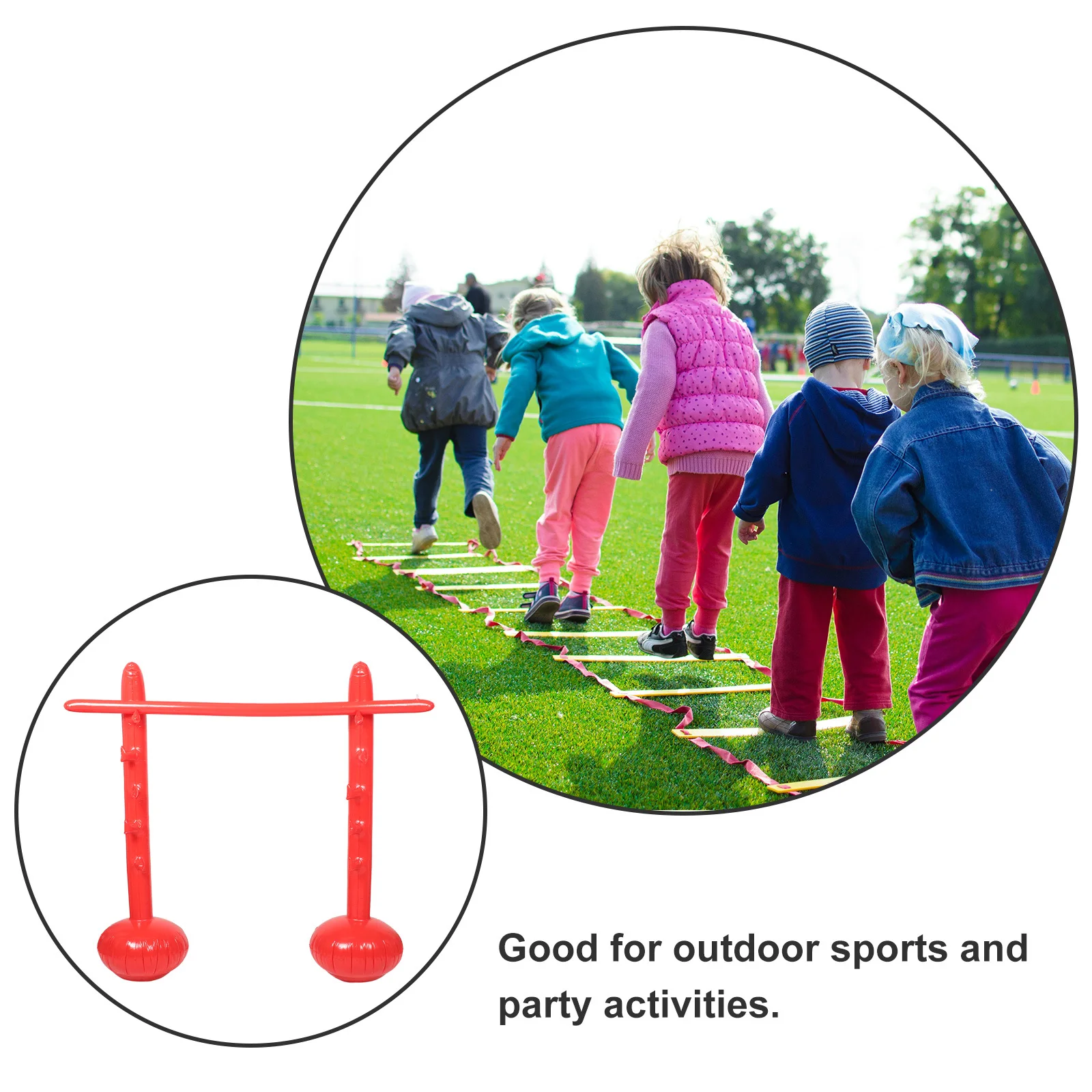 Inflatable High Jump Pole Game Outdoor Sports Party Activity Motor Coordination Family Fun Outdoor Football Goal Post