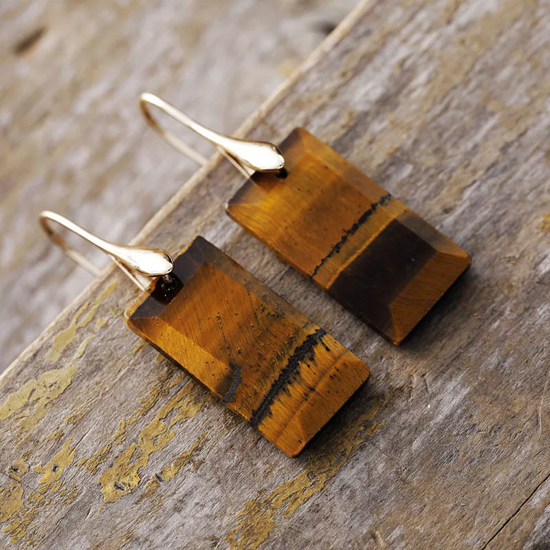 Gomggsale Alluring Gemstone Drop Earrings - Nature's Patterns in Jewelry