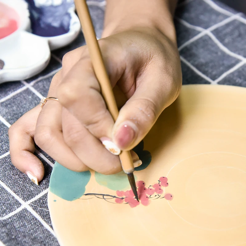 

8 Pieces Pottery Ceramic Paint Brush Kit, Multi-Purpose Brushes for Hook Lining, Dust Sweeping, Moistening & Color Filling