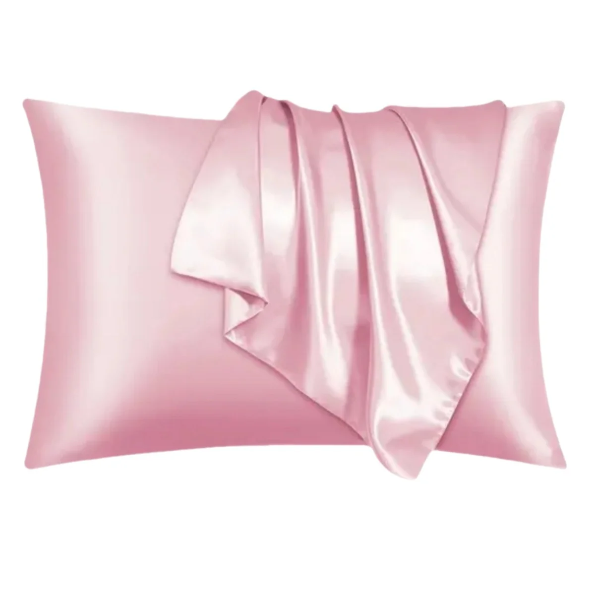 1pcs Luxury Satin Pillowcase, Cool Breathable Envelope Cover, Hair Friendly, Washable Dorm Essential for Girls