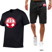 2024 Summer Men's Hapoel Beer Sheva Logo Print Popular Round Neck Short Sleeve Top+Drawstring Sweatpants Quick Drying Sports Set