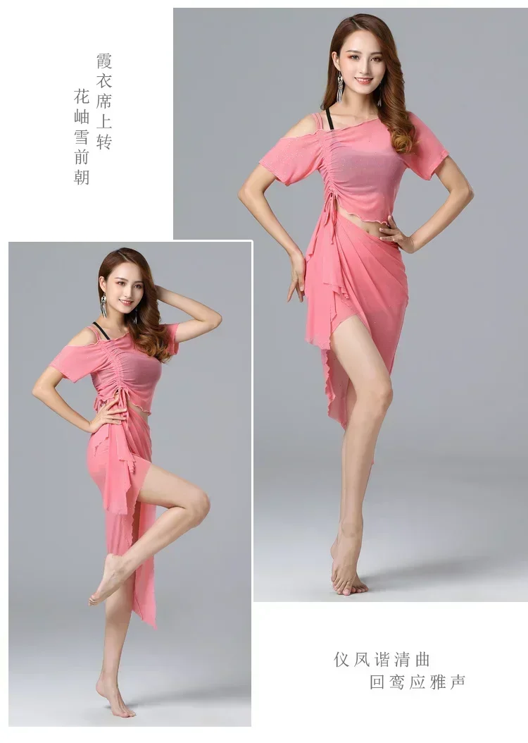 Conjunto de fantasias profissionais para treinamento de dança do ventre feminino