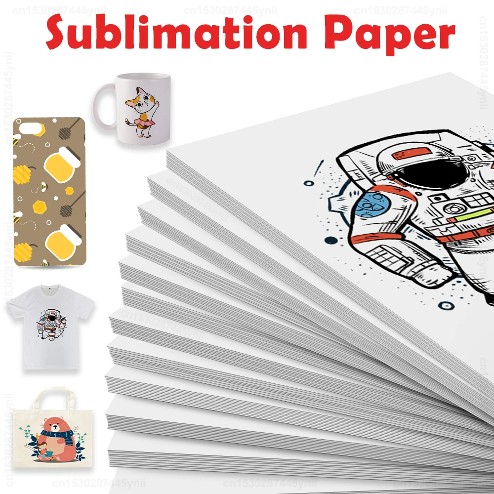 

10 Sheets A4 Sublimation Heat Transfer Paper for Polyester Cotton T-Shirt Cushion Fabrics Clothes Phone Case for Inkjet Printer