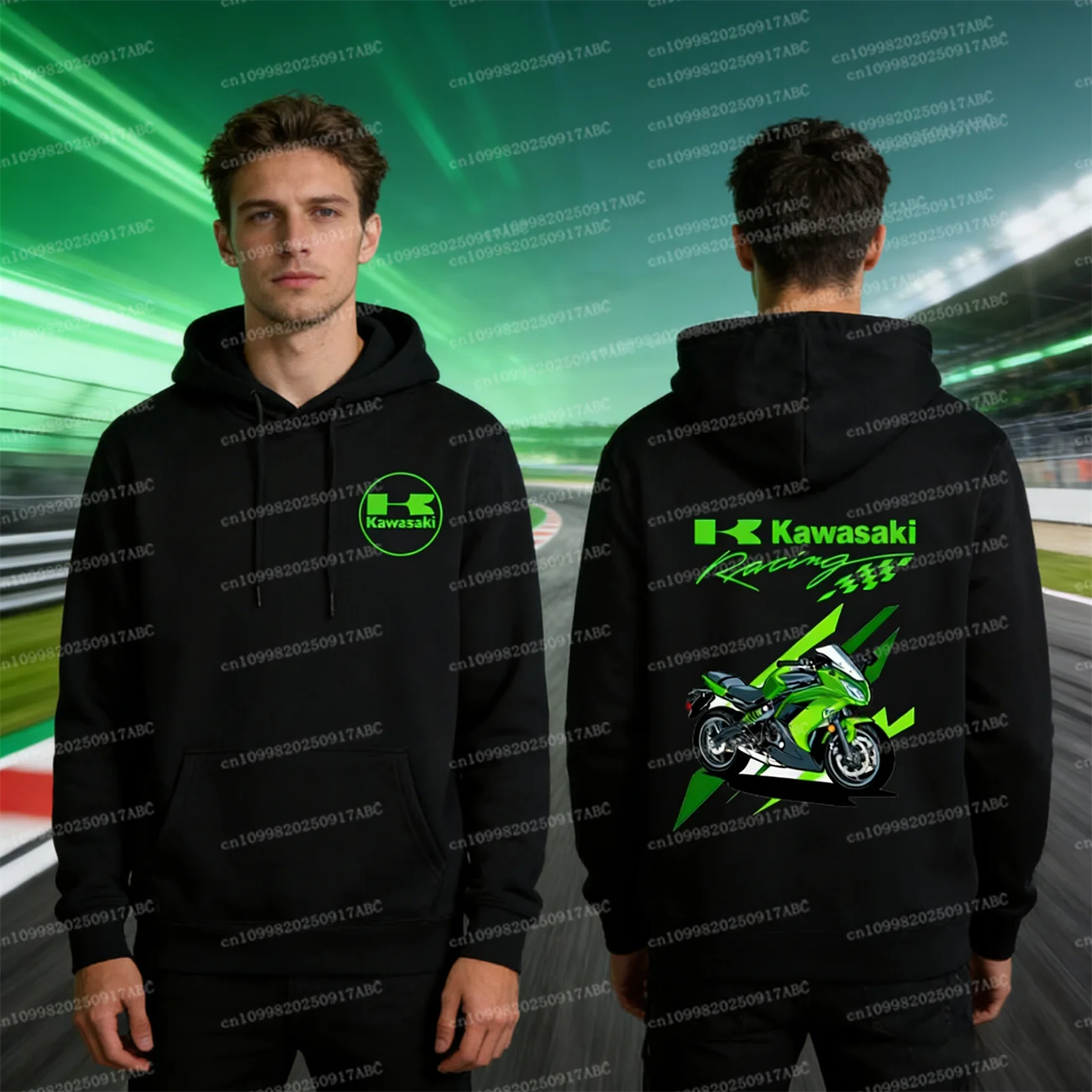 

（Kawasaki）Kawasaki Motorcycle Racing Outdoor Sport Enthusiasts Hoodie Top Spring and Autumn Edition Men Hoodie Women's Hoodie