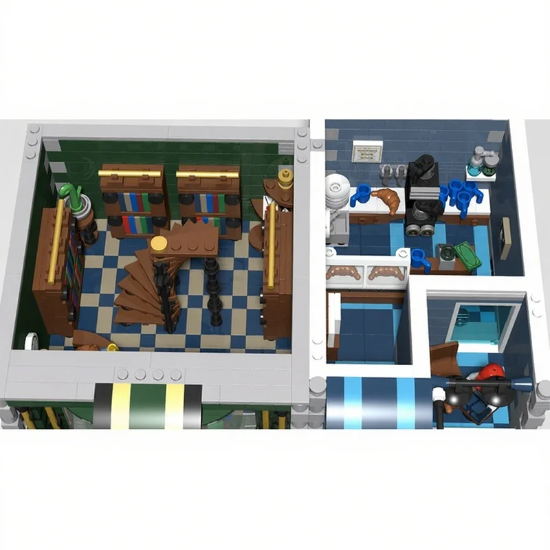 3802 قطعة MOC مكتبة كافيه وحدات نموذج اللبنات البناء تجميع DIY بها بنفسك هدايا عيد الميلاد فكرة إبداعية اللعب عيد ميلاد #2
