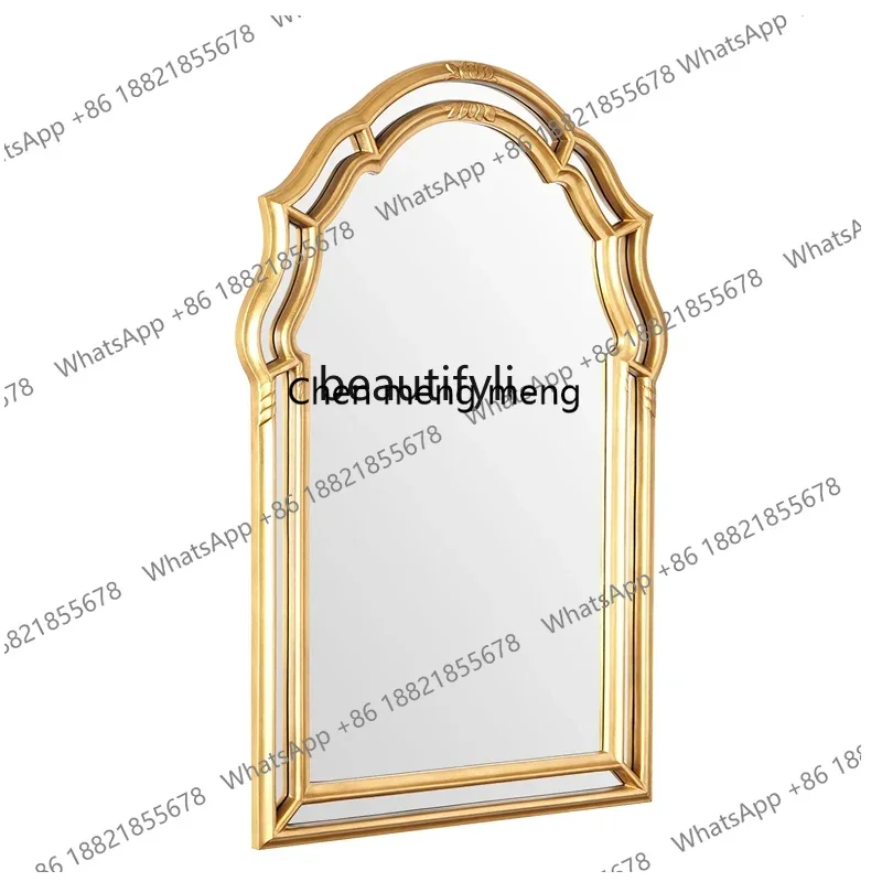 xx1Bathroom wall hanging makeup dressing mirror  American retro secret mirror background wall living room decorative mirror