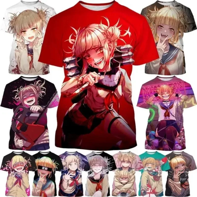 

Himiko Toga 3D T Shirt My Hero Academia Anime Character Personality Male and Female Harajuku Style Short Sleeves Men's Clothing