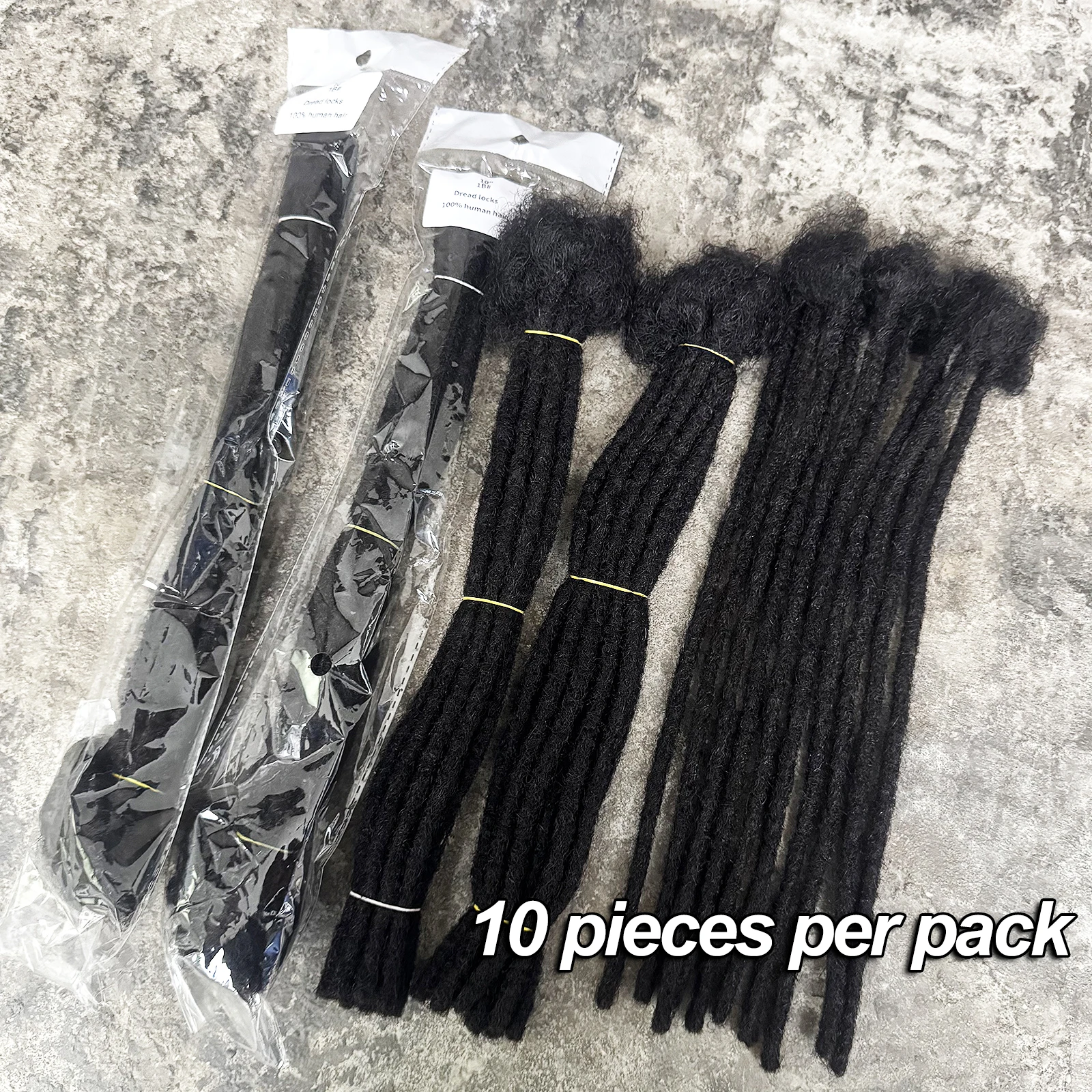 Extensões de Cabelo Humano Coloridas de 0,6cm de Largura e 10 Polegadas, 100% Cabelo Humano, Extensões de Dreadlocks para Homens, Mulheres e Crianças, Podem Ser Tingidas