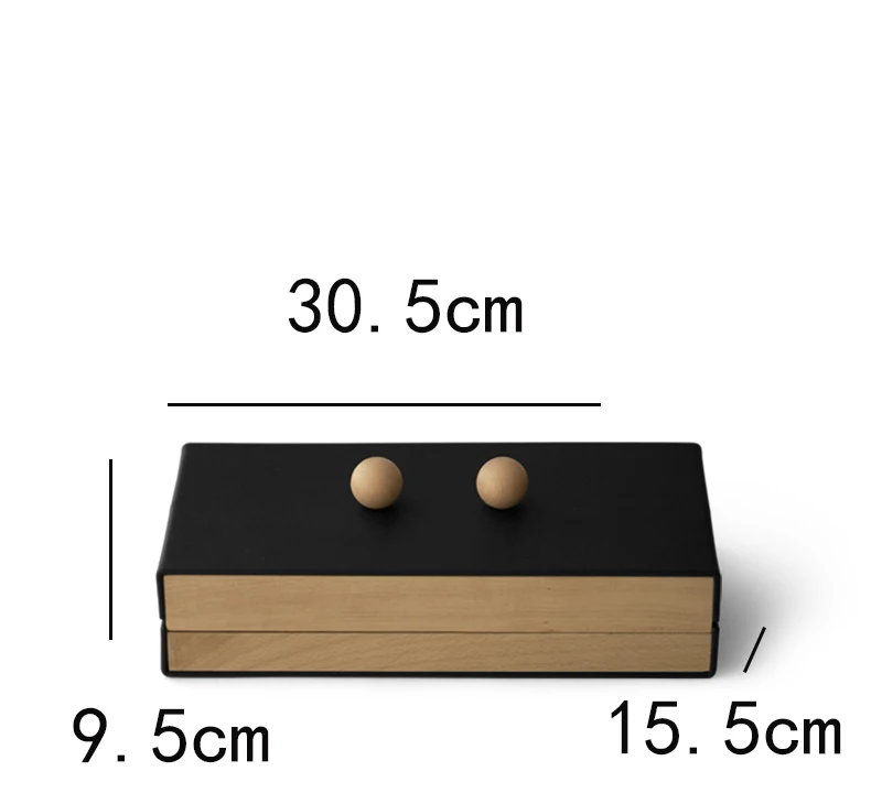 Light Luxury Solid Wood Leather Storage Box Dresser Entrance Living Room Sundries Ball Jewellery Box Accessories Box Decorations